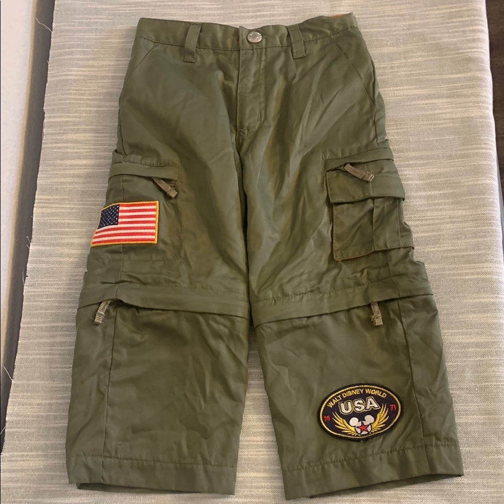 Disney Rare Vintage WALT DISNEY WORLD BOYS CONVERTIBLE LINED CARGO PANTS XXS